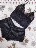 2025 Summer 2 Pcs Women's New Sexy Lace See-Through Pajamas Black Pink Cute Clothes Comfortable Breathable Suspender Shorts Set