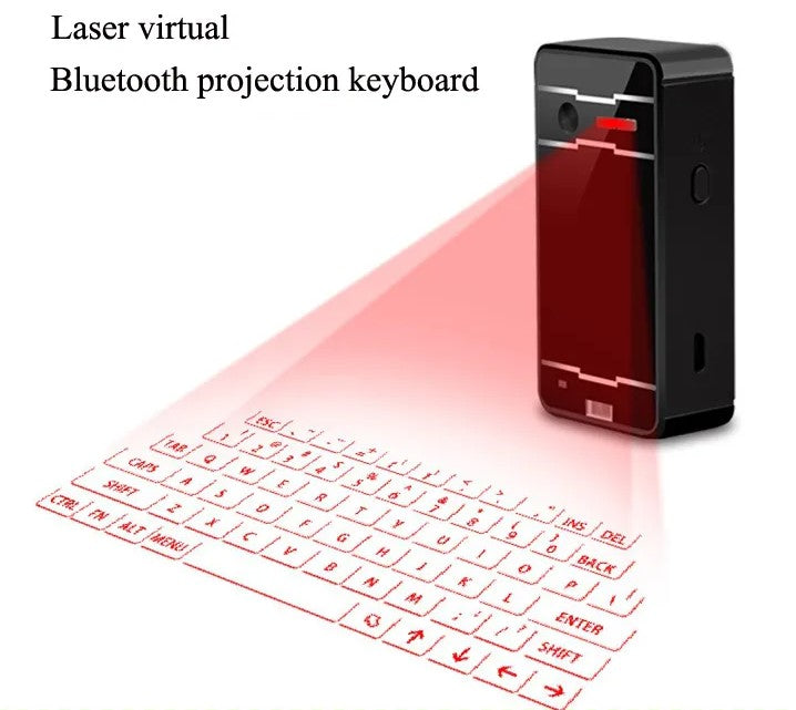 Bluetooth Virtual Keyboard Portable for Smartphone/PC/Tab/Ipad - Silver