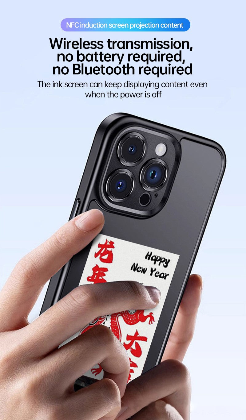 iPhone Protective Case Screen casting phone case with ink screen DIY pattern - Gray