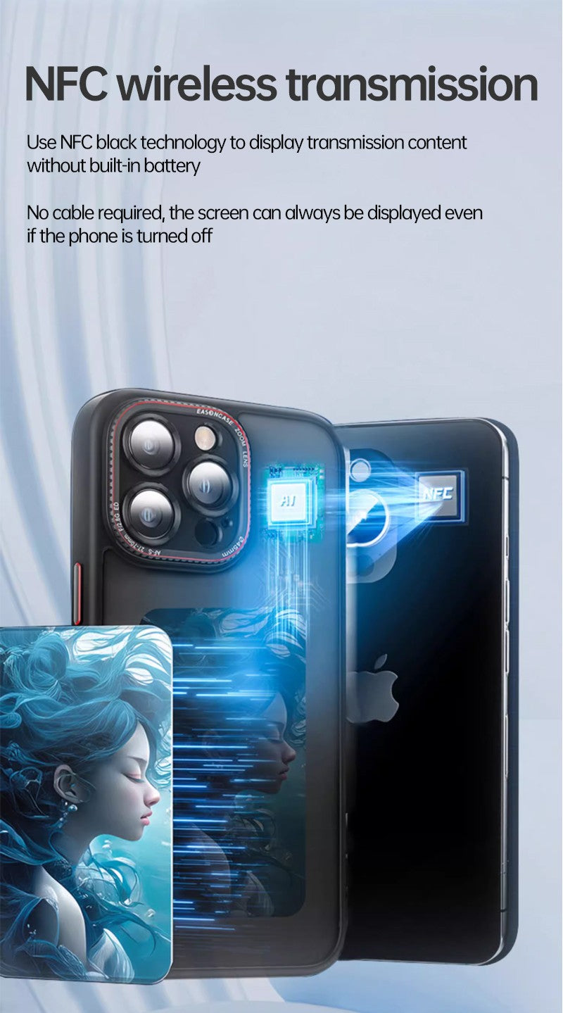iPhone Protective Case Screen casting phone case with ink screen DIY pattern - White