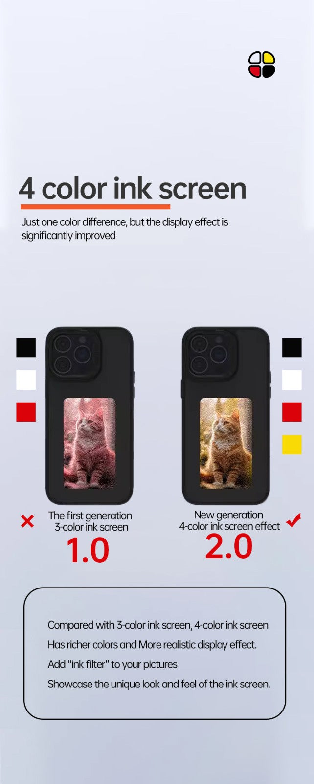 iPhone Protective Case Screen casting phone case with ink screen DIY pattern - Black