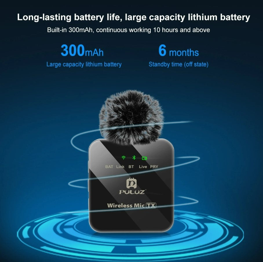 PULUZ Wireless Lavalier Microphone for Mobile Phone - 2 Type C