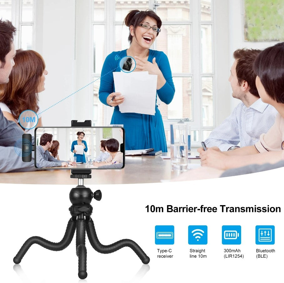 PULUZ Wireless Lavalier Microphone for Mobile Phone - 2 Type C