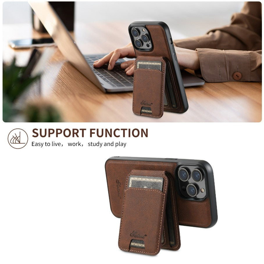 iPhone case Anti drop 2-in-1 card insertion case protective cover - Black